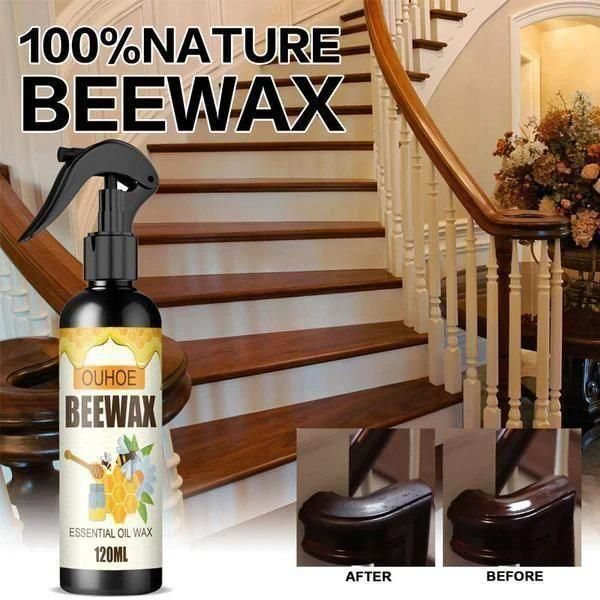 Natural Beeswax Spray, Furniture Polish and Cleaner for Wood 120ML (Pack of 2)