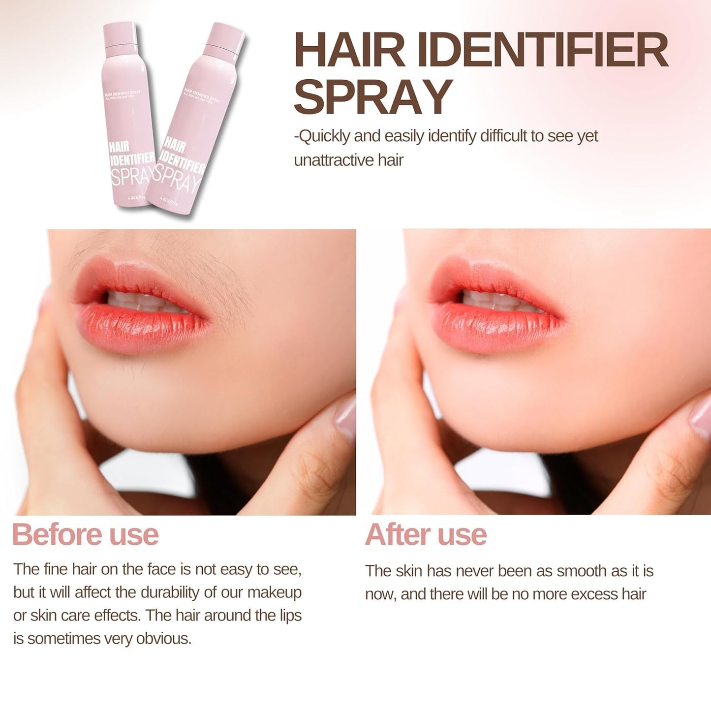 Hair Identifier Spray For Face Shaving With 4 Pcs Razor