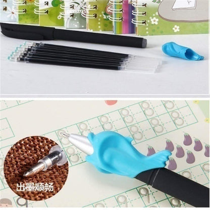 Sank Magic Practice Copybook, (4 BOOK + 10 REFILL+ 1 Pen +1 Grip) Number Tracing Book for Preschoolers with Pen, Magic Calligraphy Copybook Set Practical...