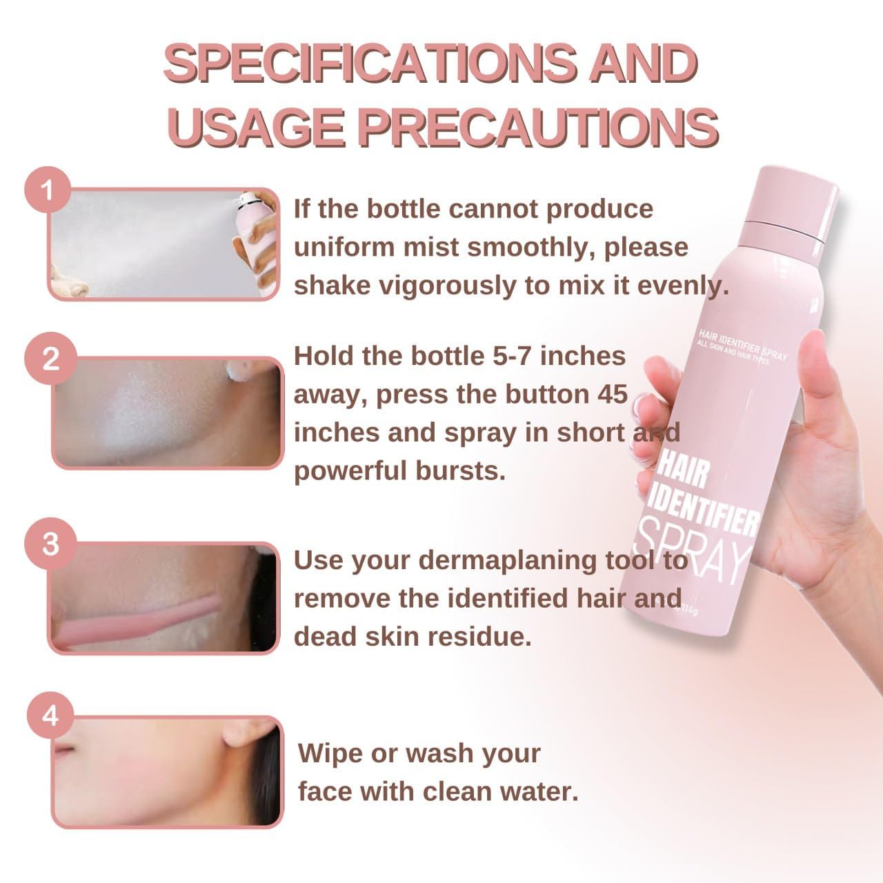 Hair Identifier Spray For Face Shaving With 4 Pcs Razor