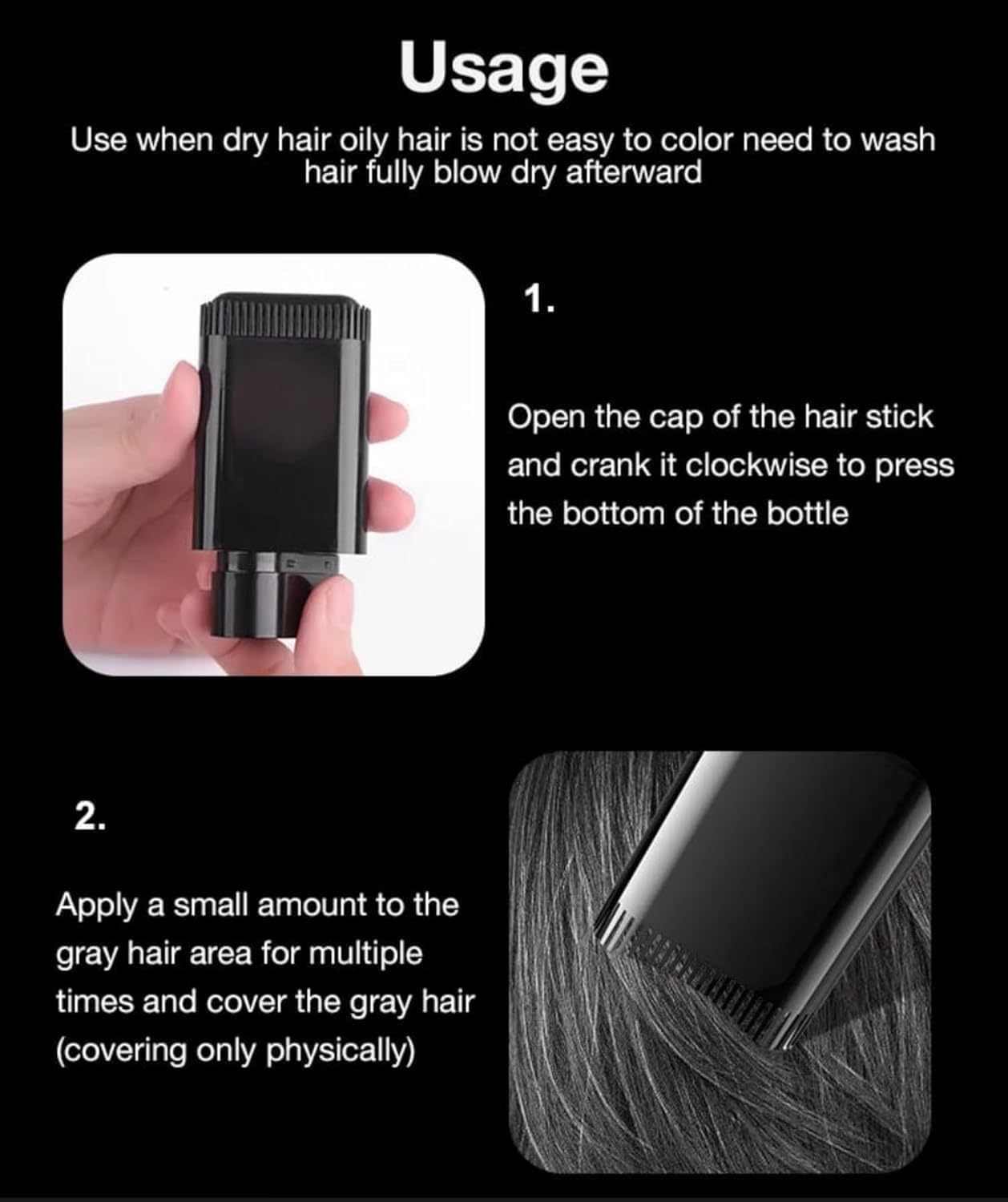 Convenient 2 In 1 Touch-Up Comb Hair Dye for Quick Touch-Ups | Covering White Hair is Simple and Convenient Now | 20gm