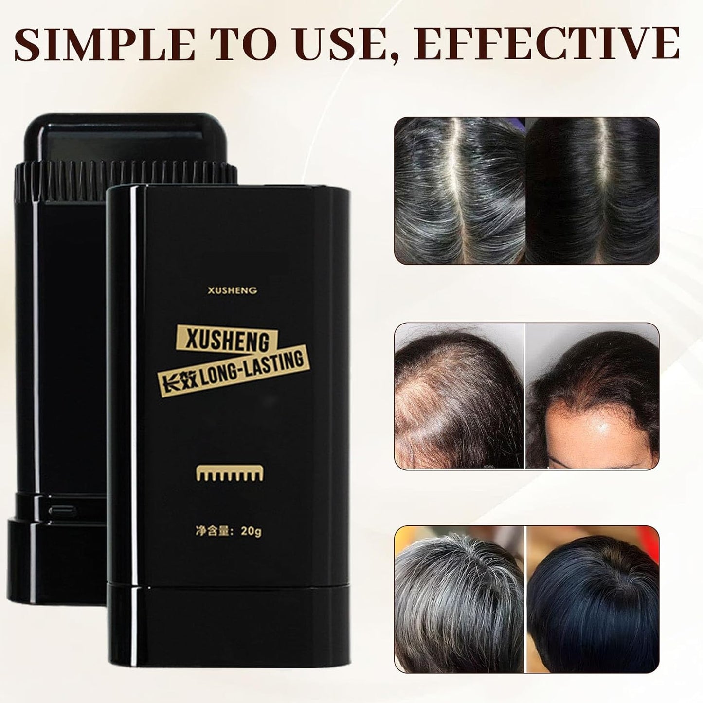 Convenient 2 In 1 Touch-Up Comb Hair Dye for Quick Touch-Ups | Covering White Hair is Simple and Convenient Now | 20gm