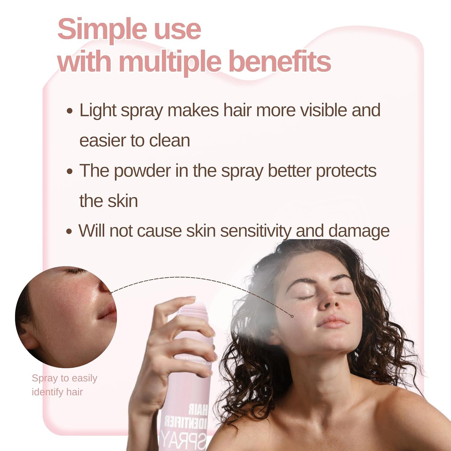 Hair Identifier Spray For Face Shaving With 4 Pcs Razor