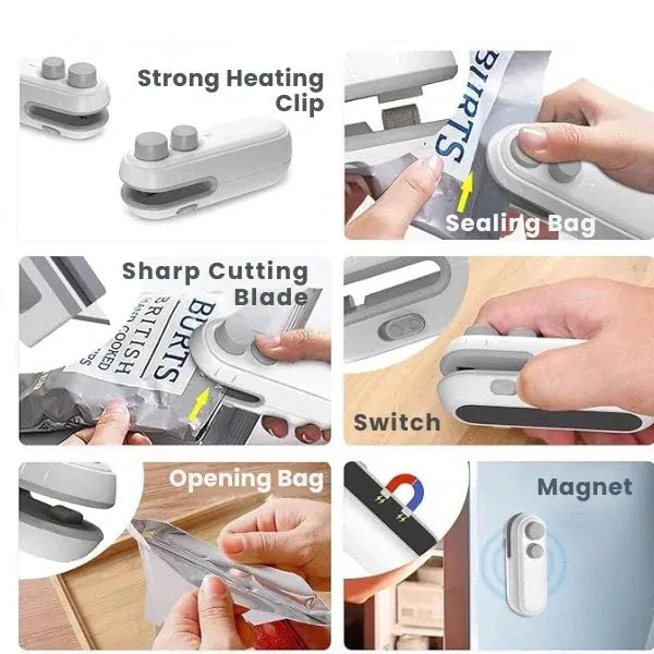 Portable Rechargeable Food Sealer | Fully Airtight Seal