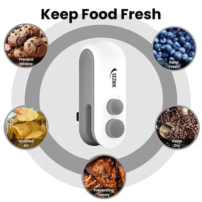 Portable Rechargeable Food Sealer | Fully Airtight Seal
