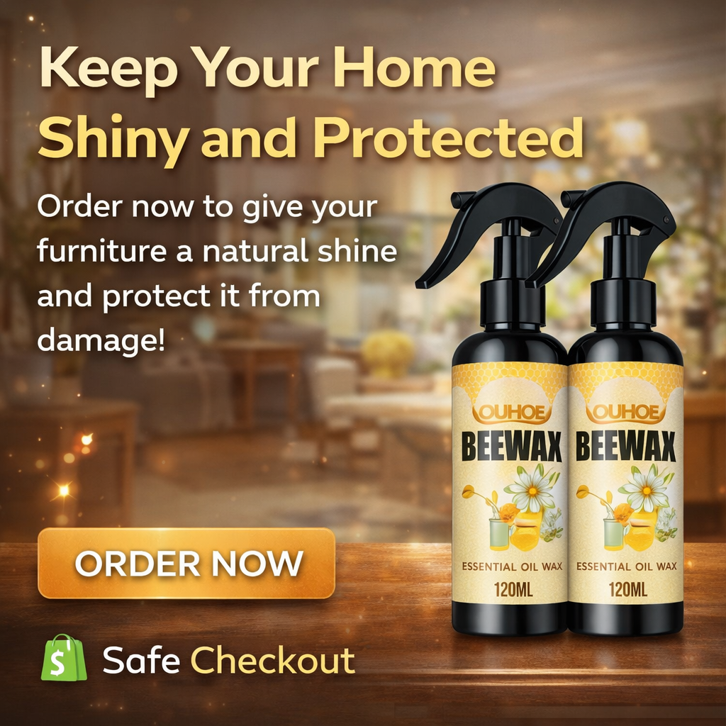 Natural Beeswax Spray, Furniture Polish and Cleaner for Wood 120ML (Pack of 2)