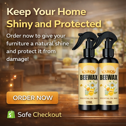 Natural Beeswax Spray, Furniture Polish and Cleaner for Wood 120ML (Pack of 2)